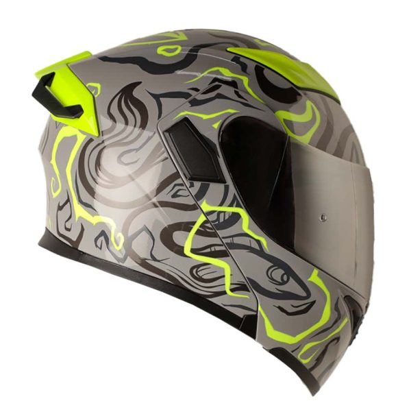 Casco Moto Hro 3400dv randomer gris Abatible Sun Visor Certificación Dot